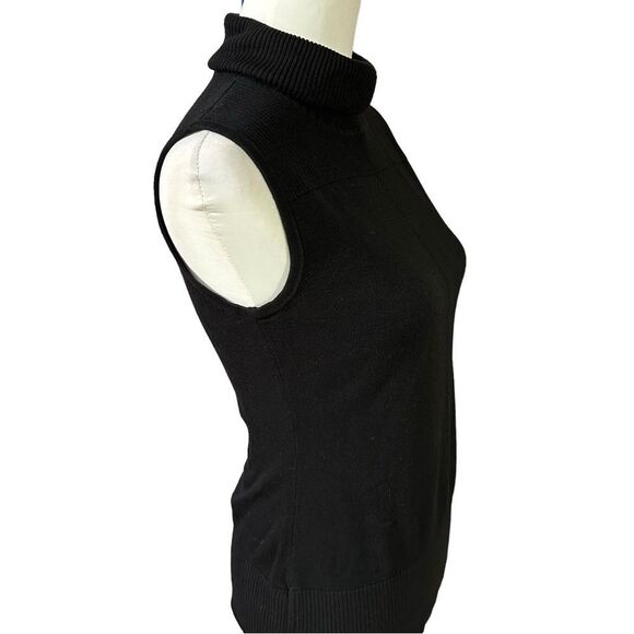Calvin Klein Black Sleeveless Turtleneck Lightweight Sweater Sz Small - Picture 9 of 11